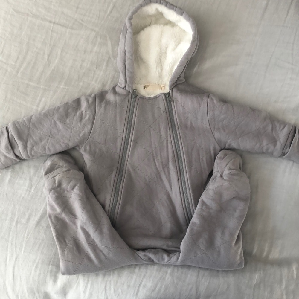 Cozy bunting in soft gray. 12-24 months